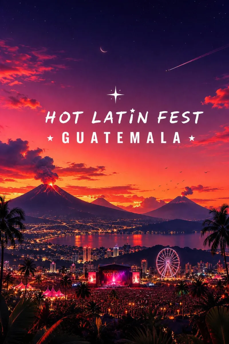 Póster oficial y paisaje del Hot Latin Fest